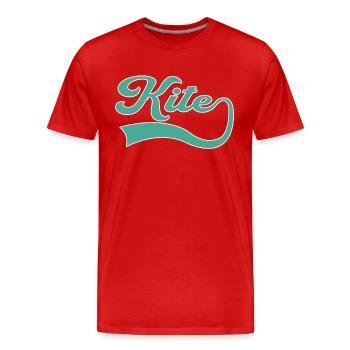 Kite lettering - Men's Premium Organic T-Shirt - red - Front - Damien (186cm)