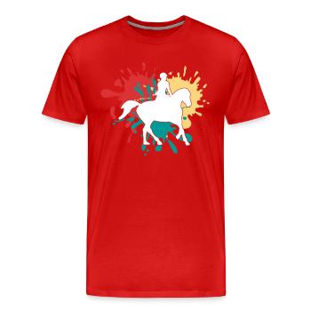 Horse riding - Men's Premium Organic T-Shirt - red - Front - Damien (186cm)