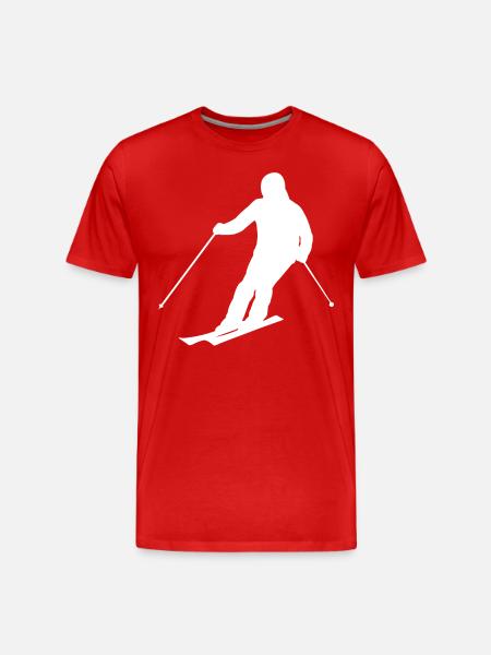Skier Silhouette - Men's Premium Organic T-Shirt - red