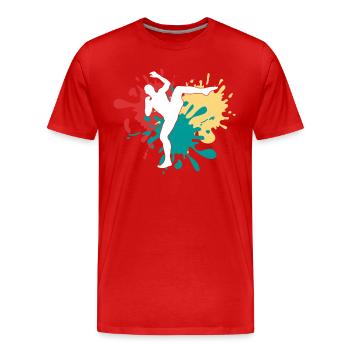 MMA Arts Martiaux Silhouette - T-shirt bio Premium Homme - rouge - Devant - Damien (186cm)