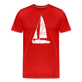 Sailboat Silhouette - Men's Premium Organic T-Shirt - red - Front - Damien (186cm)