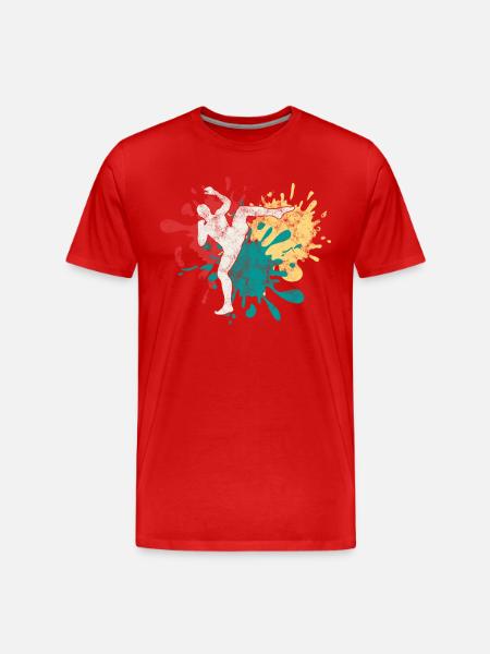 MMA Martial Arts Silhouette - Men's Premium Organic T-Shirt - red