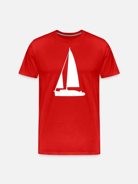 Sailing Boat Silhouette - Men's Premium Organic T-Shirt - red