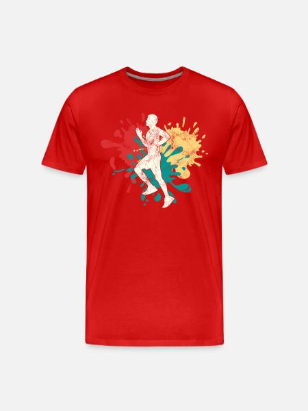 Jogging Jogger Silhouette - Men's Premium Organic T-Shirt - red
