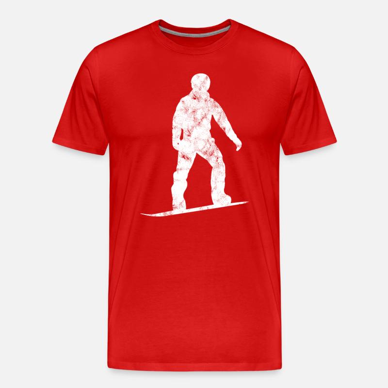 Snowboarding Silhouette - Männer Premium Bio T-Shirt - Rot