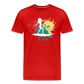 Silhouette de surfeur - T-shirt bio Premium Homme - rouge - Devant - Damien (186cm)