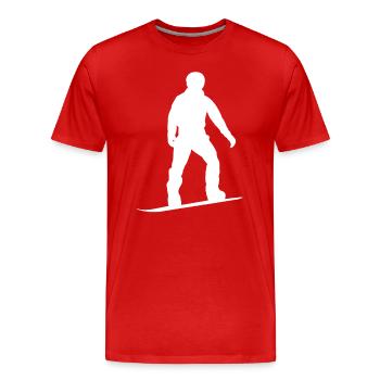 Snowboarding Silhouette - Men's Premium Organic T-Shirt - red - Front - Damien (186cm)