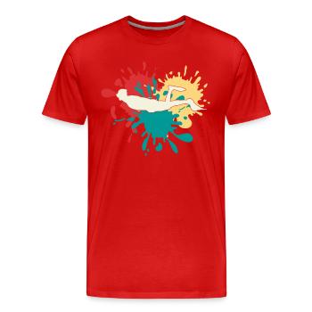 Silhouette de plongée - T-shirt bio Premium Homme - rouge - Devant - Damien (186cm)