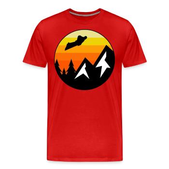 Wingsuit volant Base Jumping Skydiving Retro - T-shirt bio Premium Homme - rouge - Devant - Damien (186cm)