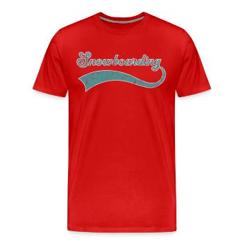 Lettrage snowboard - T-shirt bio Premium Homme - rouge - Devant - Damien (186cm)