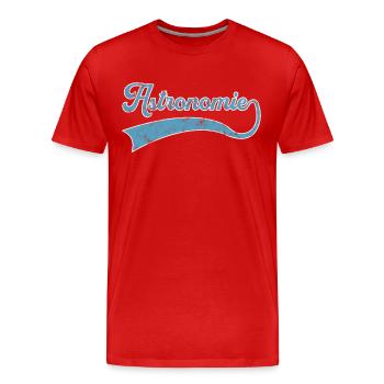 Astronomy lettering - Men's Premium Organic T-Shirt - red - Front - Damien (186cm)
