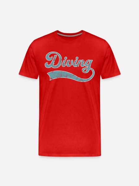 Tauchen Schriftzug - Männer Premium Bio T-Shirt - Rot