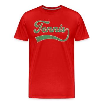 Lettrage tennis - T-shirt bio Premium Homme - rouge - Devant - Damien (186cm)
