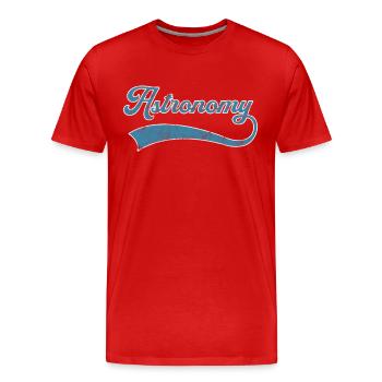 Astronomy lettering - Men's Premium Organic T-Shirt - red - Front - Damien (186cm)