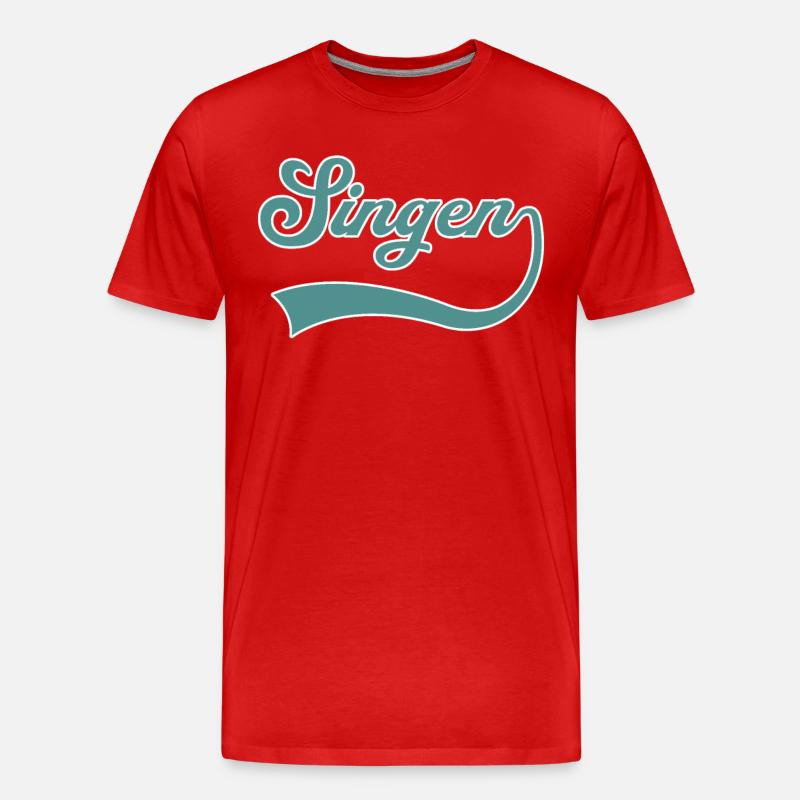 Singen Schriftzug - Männer Premium Bio T-Shirt - Rot
