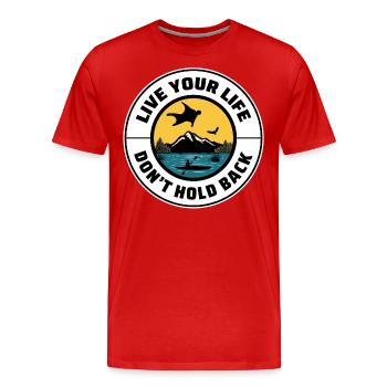 Wingsuit fliegen Base Jumping Fallschirmspringen Wingsuiting - Männer Premium Bio T-Shirt - Rot - Vorne - Damien (186cm)
