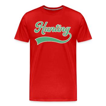 Jagd Schriftzug - Männer Premium Bio T-Shirt - Rot - Vorne - Damien (186cm)