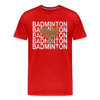 Badminton - Men's Premium Organic T-Shirt - red - Front - Damien (186cm)