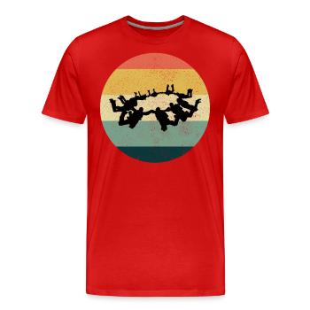 Fallschirmspringen Fallschirmspringen Fallschirmspringen - Männer Premium Bio T-Shirt - Rot - Vorne - Damien (186cm)