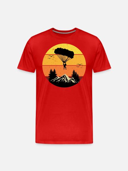 Skydiving Parachute Skydive Skydiver Parachuting - Men's Premium Organic T-Shirt - red