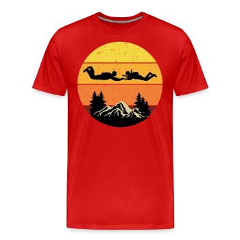 Fallschirmspringen Fallschirmspringen - Männer Premium Bio T-Shirt - Rot - Vorne - Damien (186cm)
