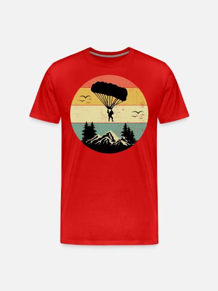 Skydiving Parachute Skydive Skydiver Parachuting - Men's Premium Organic T-Shirt - red