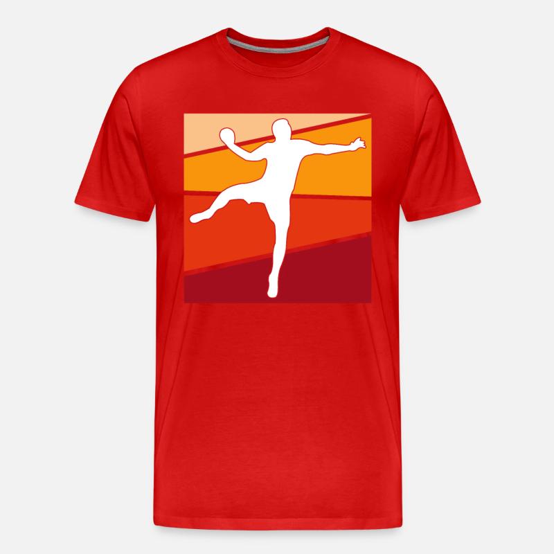 Handball Retro - Männer Premium Bio T-Shirt - Rot
