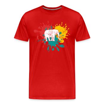 Elefant - Männer Premium Bio T-Shirt - Rot - Vorne - Damien (186cm)