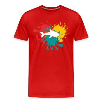 Delfin - Männer Premium Bio T-Shirt - Rot - Vorne - Damien (186cm)