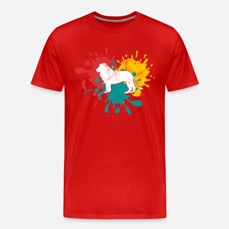 Löwe - Männer Premium Bio T-Shirt - Rot