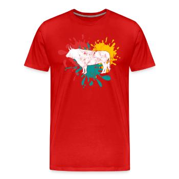 Stier - Männer Premium Bio T-Shirt - Rot - Vorne - Damien (186cm)