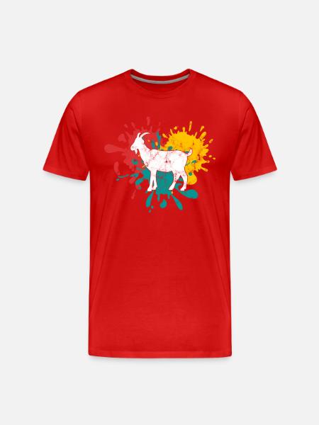 Goat Silhouette - Men's Premium Organic T-Shirt - red
