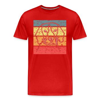 Tête de chien Rétro - T-shirt bio Premium Homme - rouge - Devant - Damien (186cm)