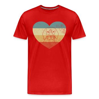 Tête de chien Rétro - T-shirt bio Premium Homme - rouge - Devant - Damien (186cm)