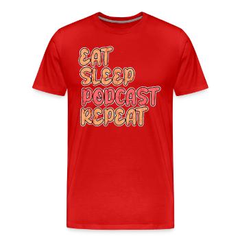 Podcast sur l’alimentation et le sommeil - T-shirt bio Premium Homme - rouge - Devant - Damien (186cm)