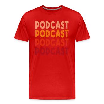 Podcast Retro - Men's Premium Organic T-Shirt - red - Front - Damien (186cm)