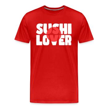 Sushi Liebhaber - Männer Premium Bio T-Shirt - Rot - Vorne - Damien (186cm)