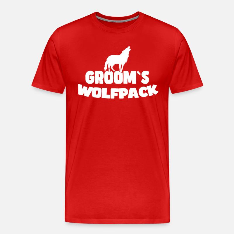 Bräutigam`s Wolfsrudel - Männer Premium Bio T-Shirt - Rot