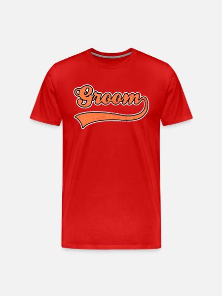Groom groom lettering - Men's Premium Organic T-Shirt - red