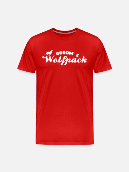 Groom's Wolf Pack - Men's Premium Organic T-Shirt - red