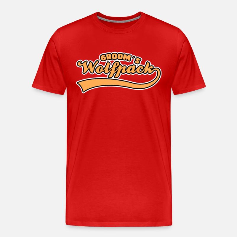 Bräutigam`s Wolfsrudel - Männer Premium Bio T-Shirt - Rot