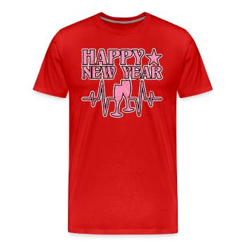 Bonne année !! - T-shirt bio Premium Homme - rouge - Devant - Damien (186cm)