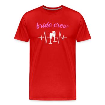 Équipage de la mariée - T-shirt bio Premium Homme - rouge - Devant - Damien (186cm)