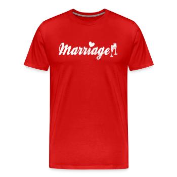 Lettrage de mariage - T-shirt bio Premium Homme - rouge - Devant - Damien (186cm)