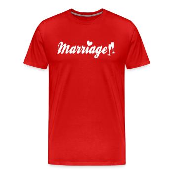 Lettrage de mariage - T-shirt bio Premium Homme - rouge - Devant - Damien (186cm)