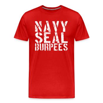 Chemise Burpees - T-shirt bio Premium Homme - rouge - Devant - Damien (186cm)