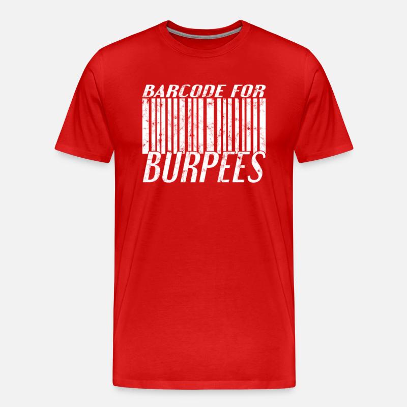 Burpee Barcode - Männer Premium Bio T-Shirt - Rot