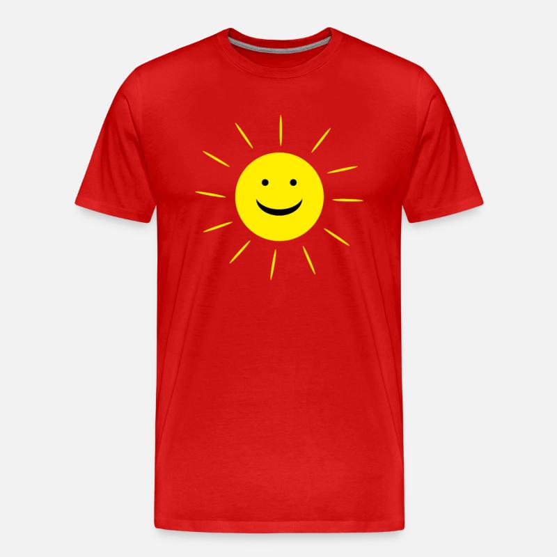 Sonne gute Laune - Männer Premium Bio T-Shirt - Rot