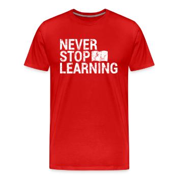 Learn to read saying - Men's Premium Organic T-Shirt - red - Front - Damien (186cm)