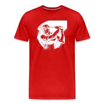Golf Golfer - Männer Premium Bio T-Shirt - Rot - Vorne - Damien (186cm)